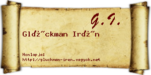 Glückman Irén névjegykártya